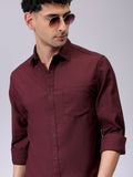 The Indian Garage Co Men Spread Collar Solid Slim Fit Casual Shirt