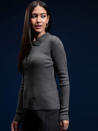 Asas oleh Tokyo Talkies Women Ribbed Pullover