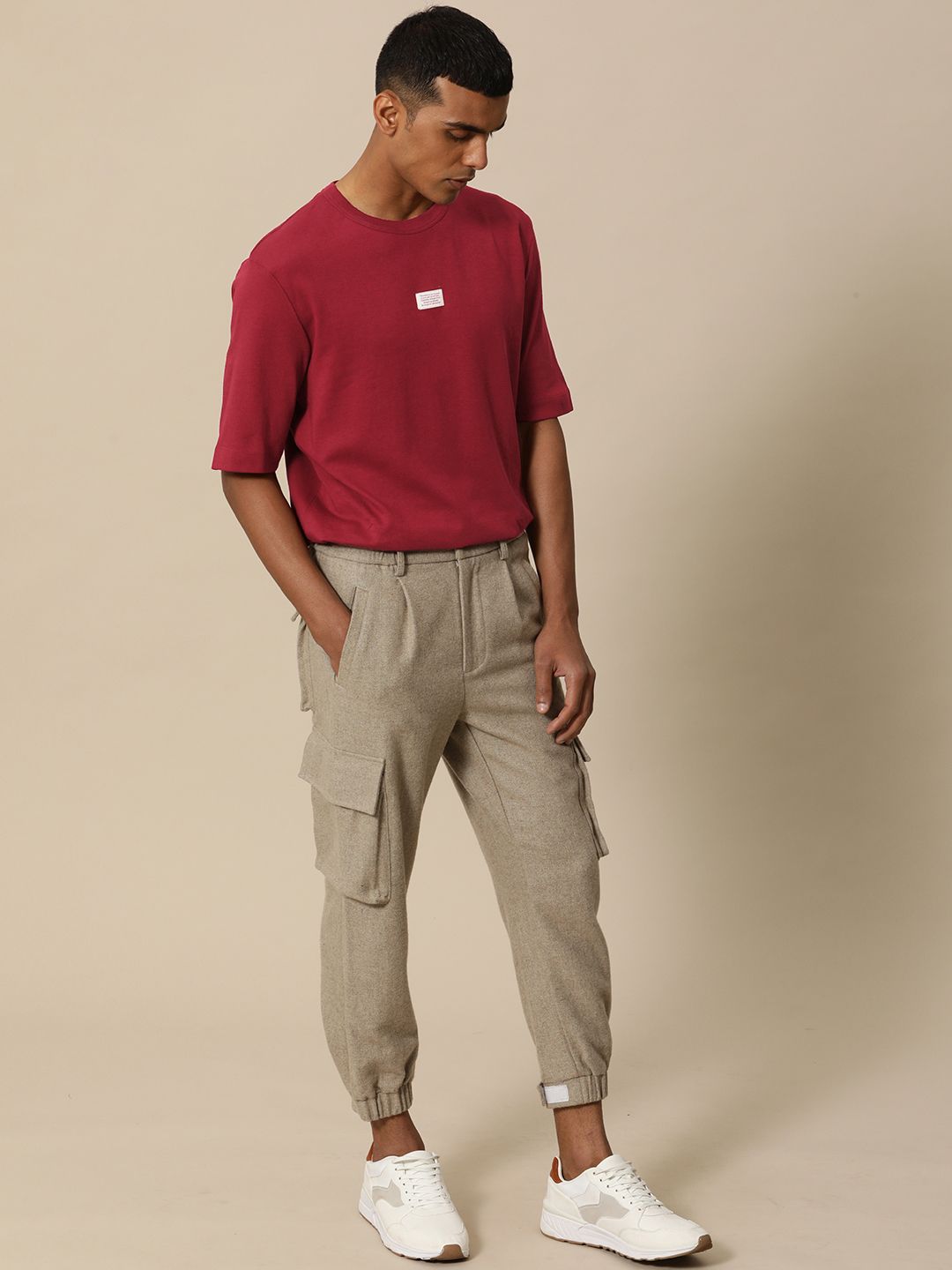 Mr Bowerbird Men Maroon Pure Cotton Philosophy Oversized T-shirt