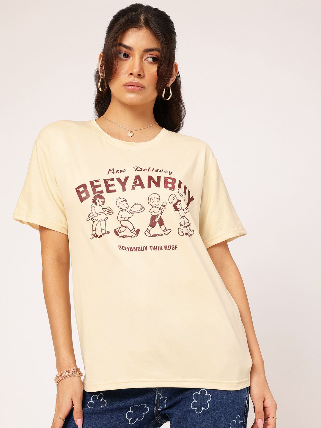 DressBerry Cozy Chic Effortless Edge Printed Tee