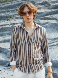 Campus Sutra Men Comfort Striped Casual Shirt