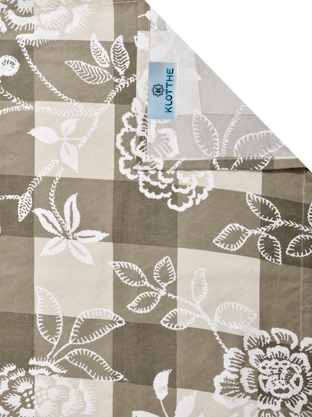 KLOTTHE Beige Floral Printed 300 TC King  Bedsheets