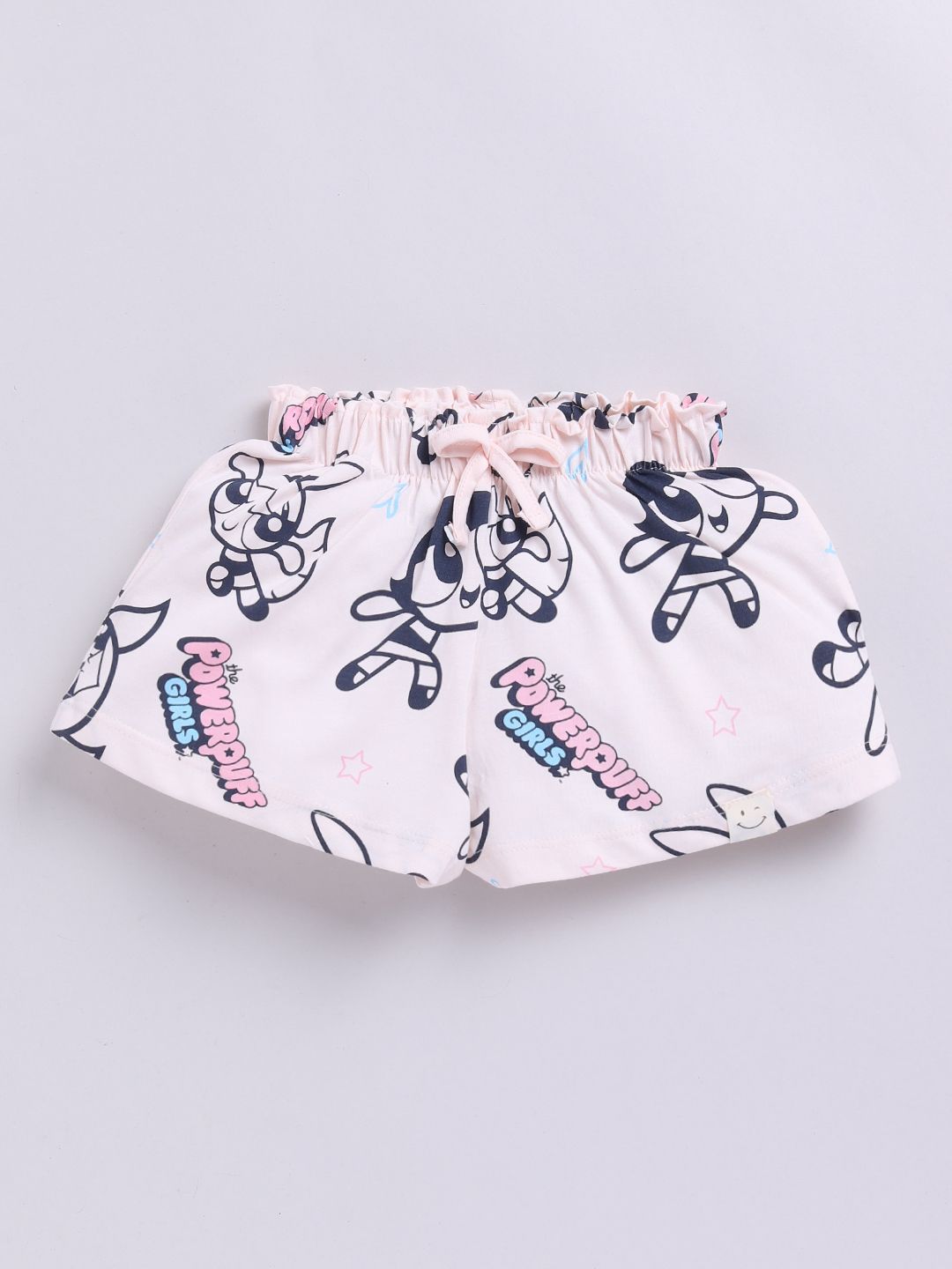 Happy Faces Kids Girls Powerpuff Girls Printed Pure Cotton Shorts