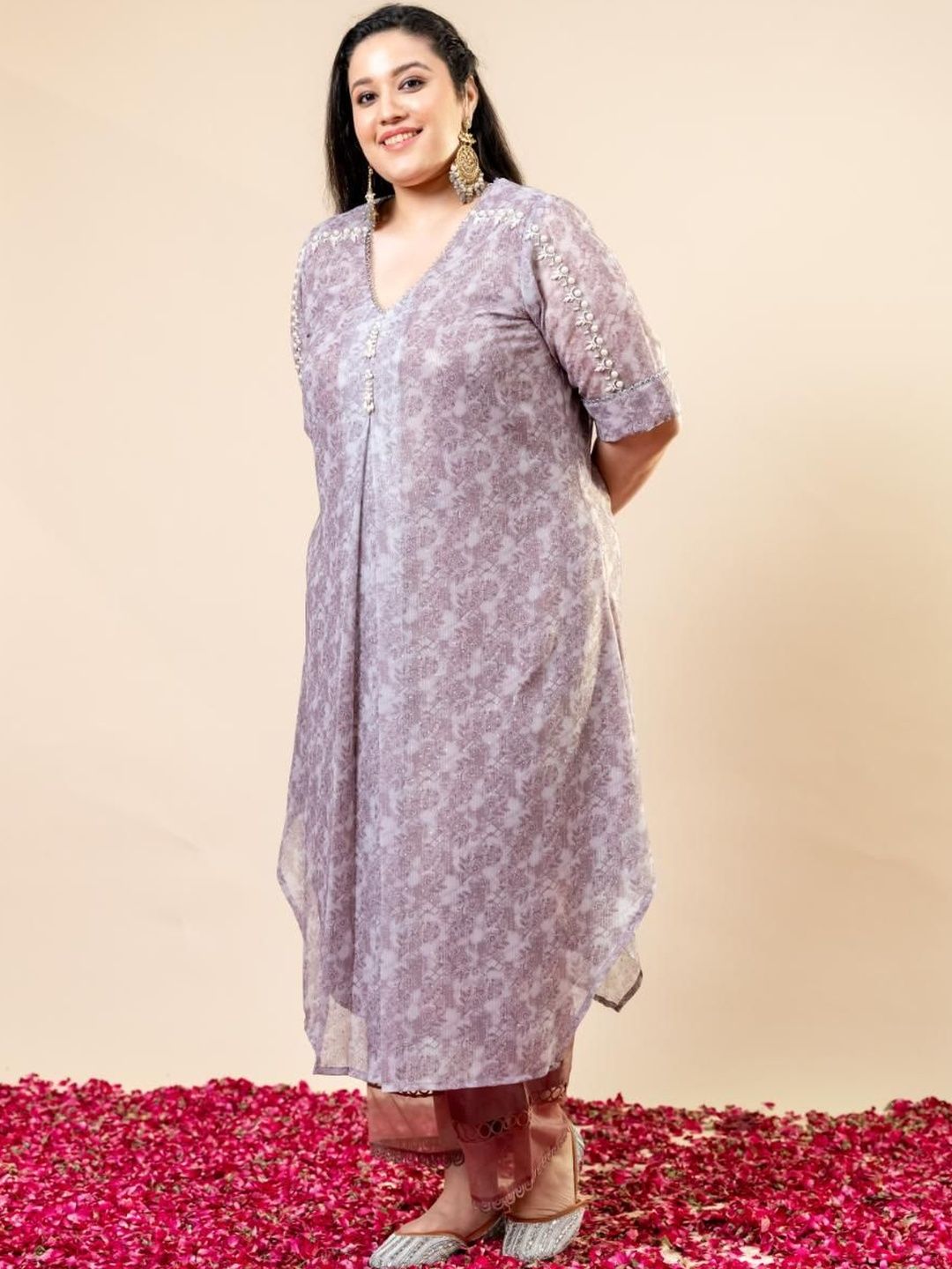 Set Co-Ords Kaftan & Seluar Bercetak Mamicha