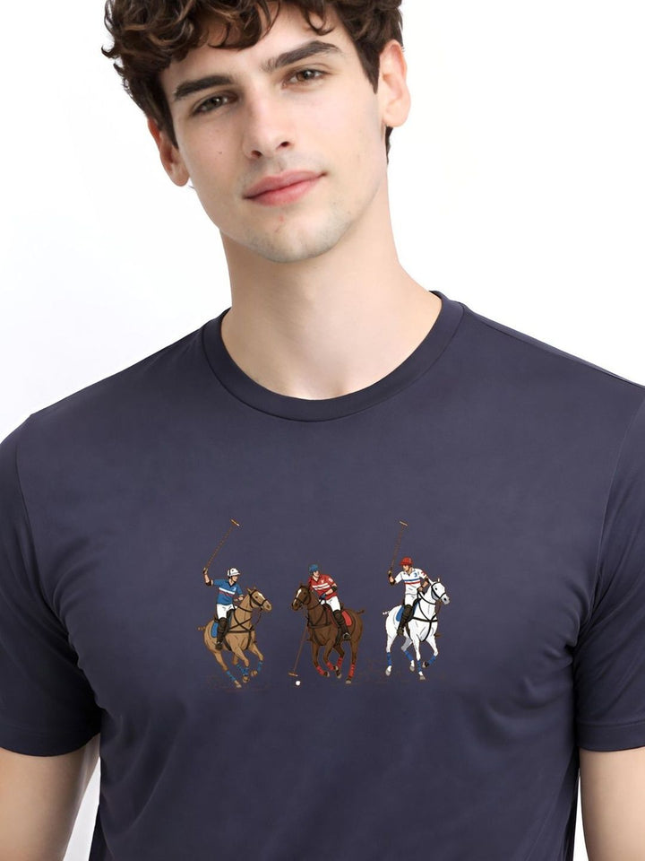 ADRO Graphic Printed Round Neck Short Sleeves Regular Fit Pure Cotton T-shirt