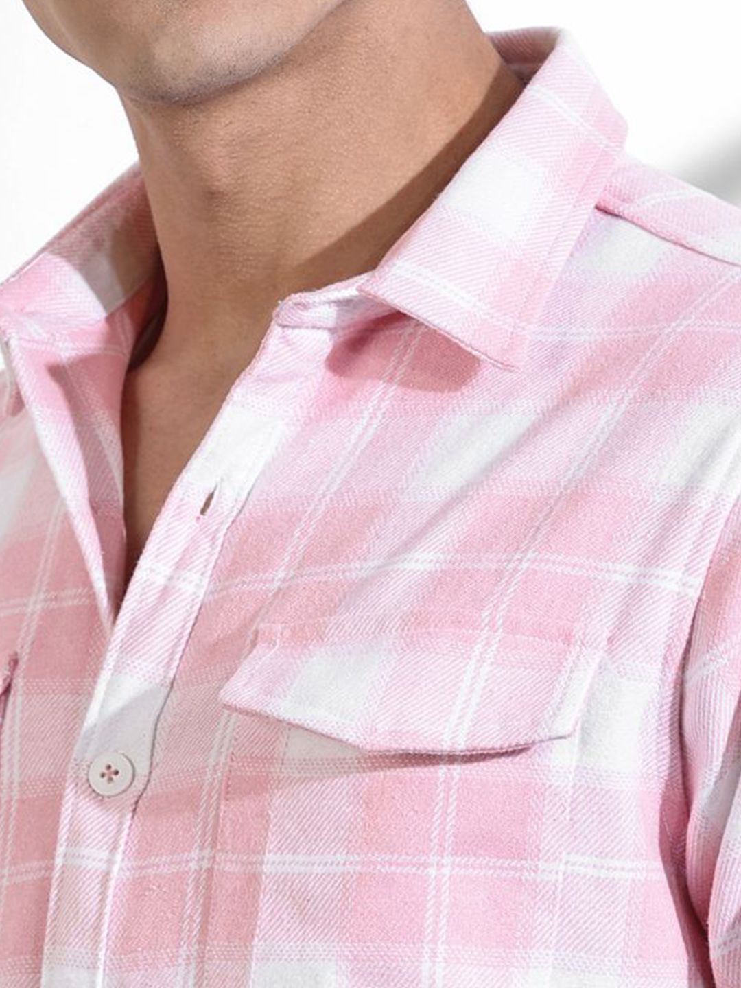 Thomas Scott Men Premium Windowpane Checks Opaque Checked Casual Shirt