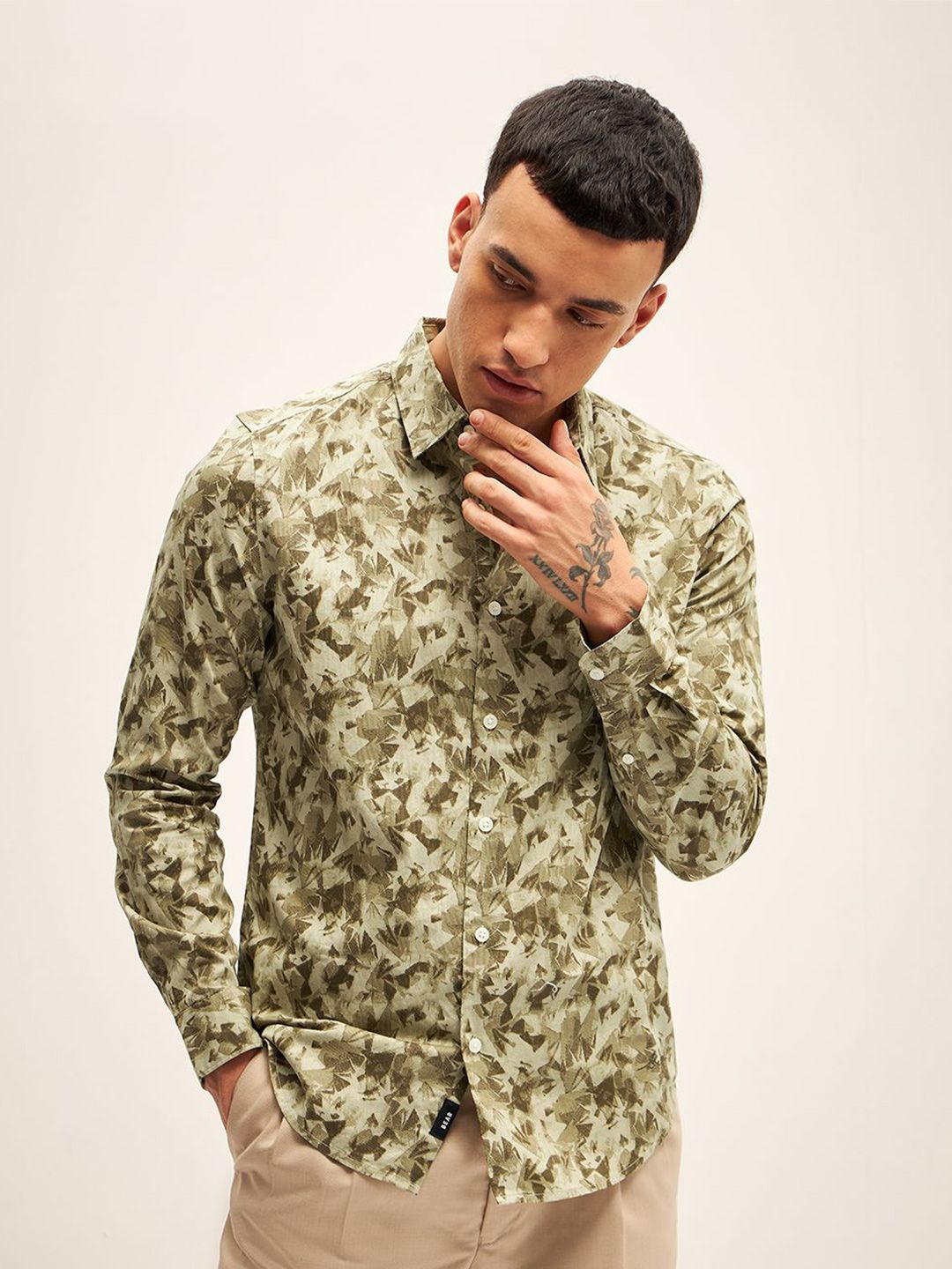 THE BEAR HOUSE Slim Fit Printed Casual Shirt