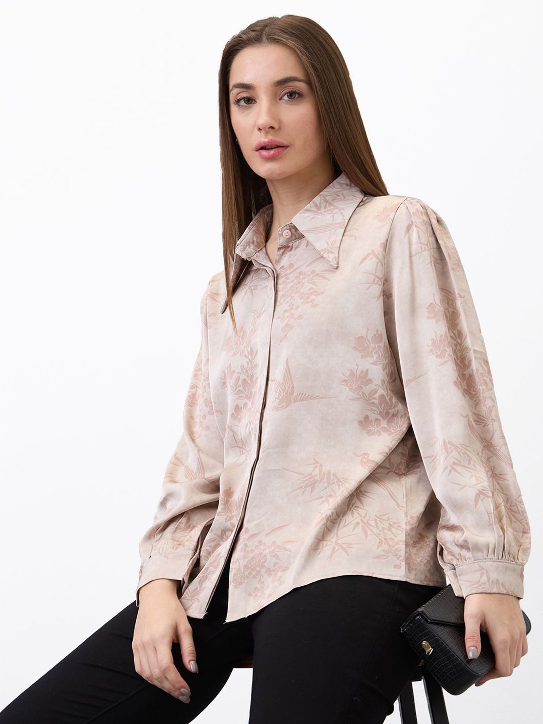 SPYKAR Women Spread Collar Floral Printed Casual Shirt