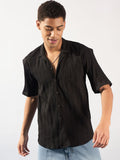 DENNISON Men Comfort Self Design Oversized Opaque Casual Shirt