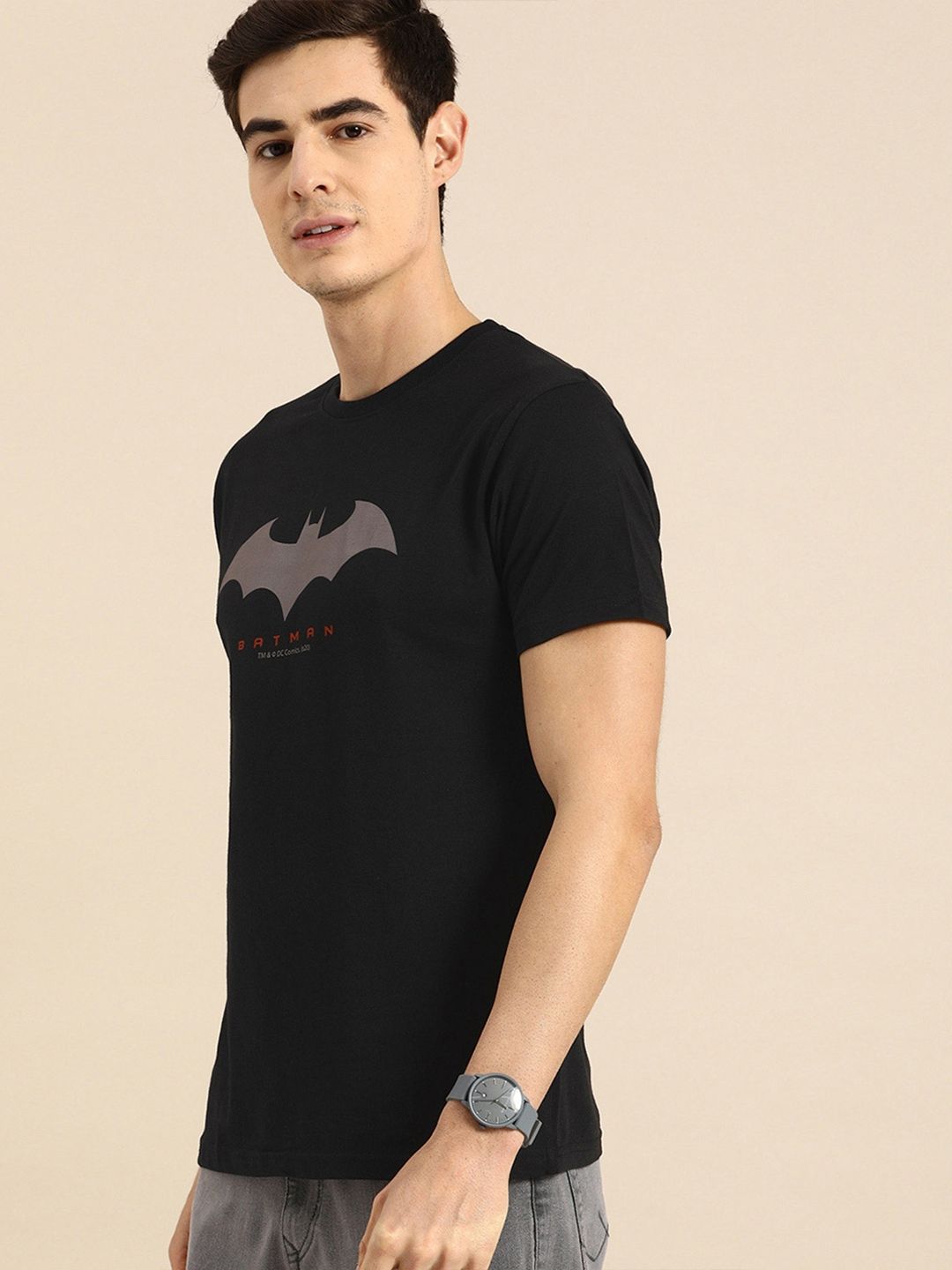 Bewakoof Official Dc Merchandise Batman Outline Logo T-Shirt