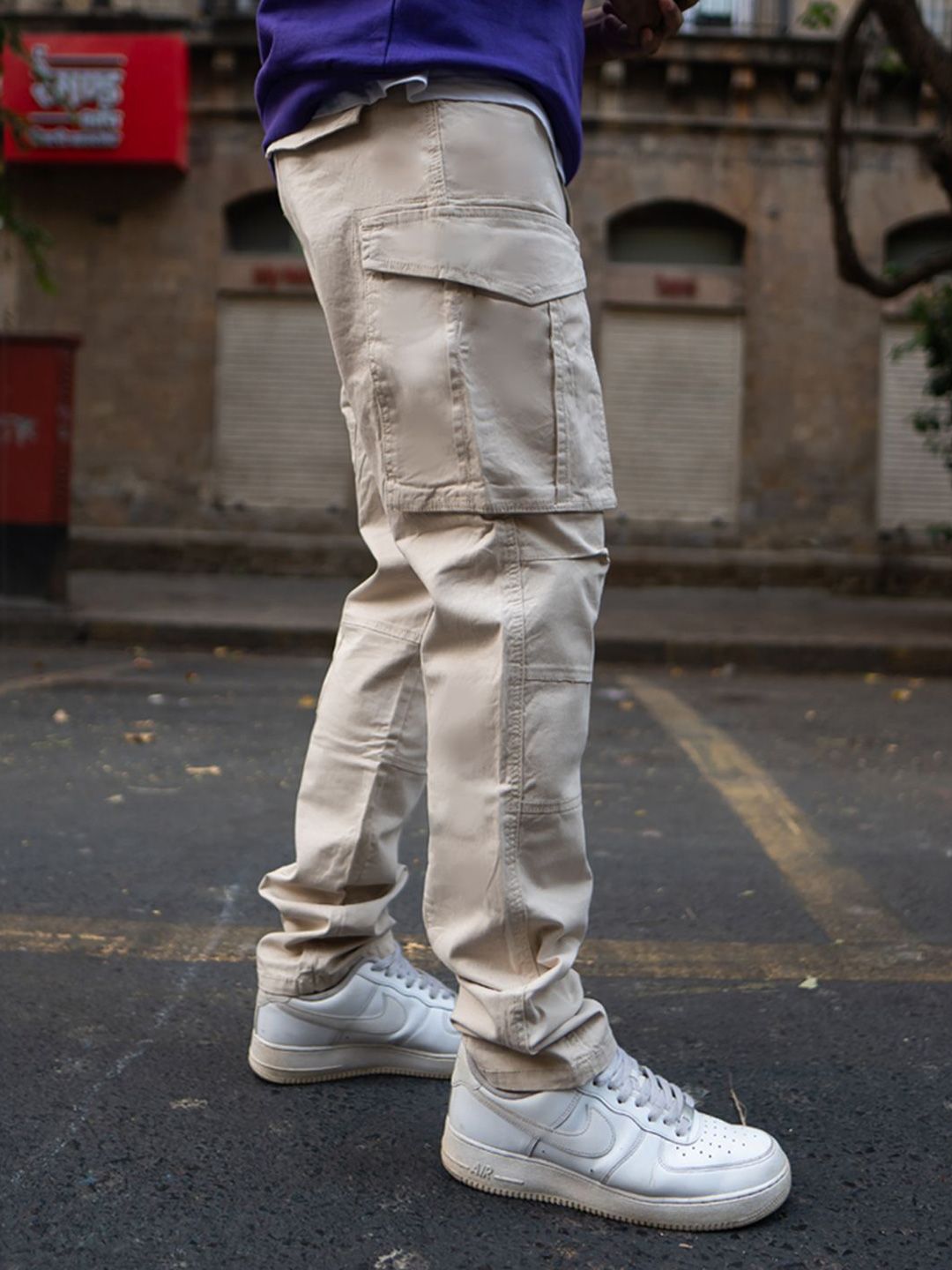 Powerlook Men Beige Regular Fit Cargo Pant