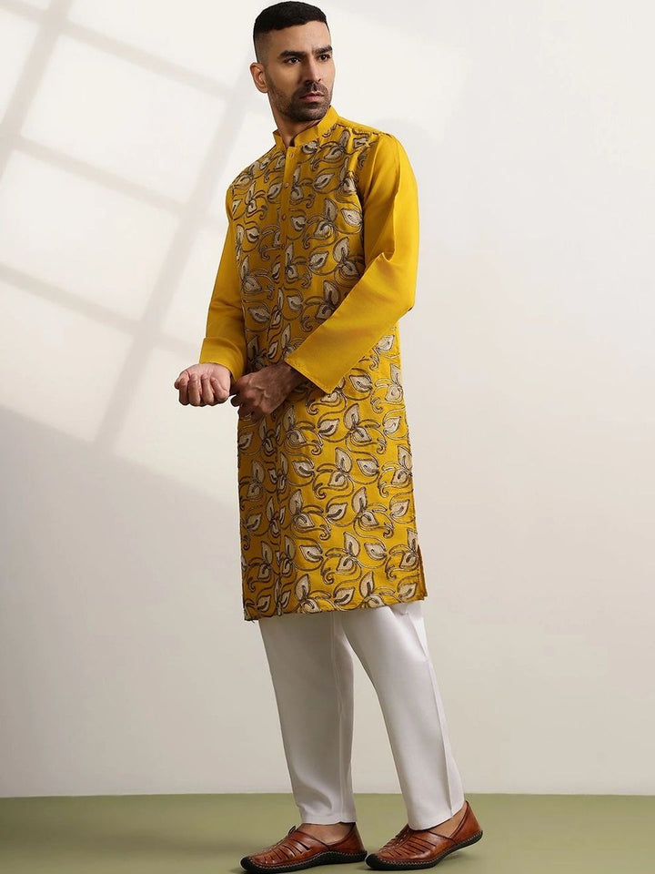 Anouk Lelaki Motif Etnik Bercetak Kurta Biasa dengan Seluar