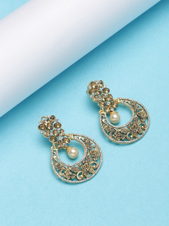 Anting-anting Drop Kontemporari Anouk Saduran Emas