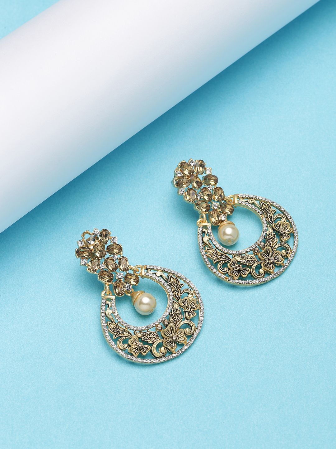 Anting-anting Drop Kontemporari Anouk Saduran Emas