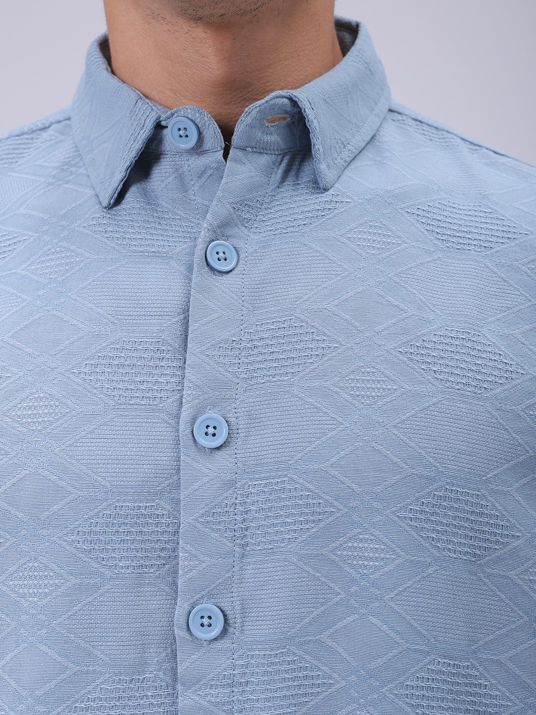 The Indian Garage Co Men Relaxed Fit Dobby Textured Resortwear Shirt