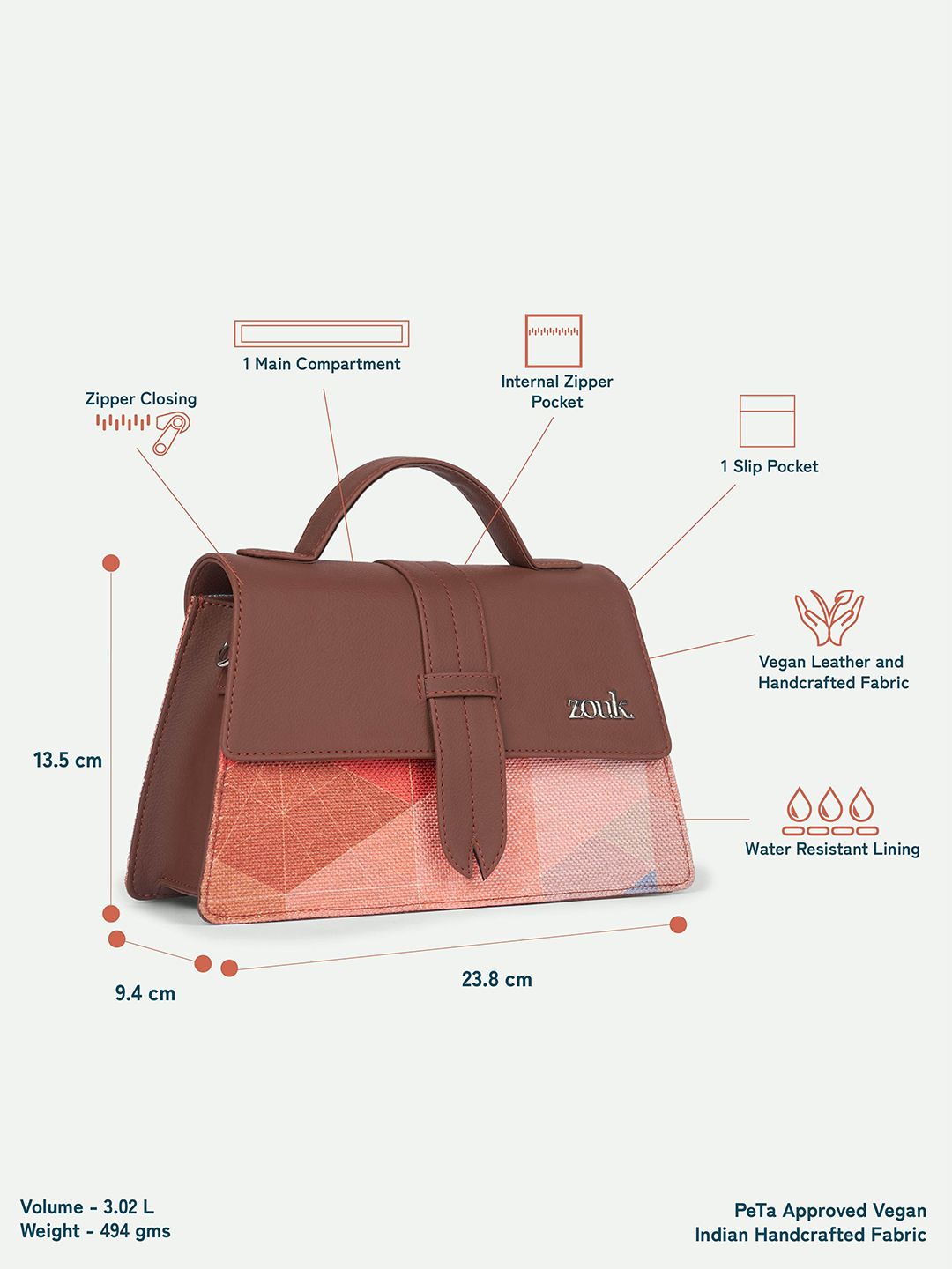 ZOUK Kriti Sanon - GeoOptics Iconic Evening Structured Satchel