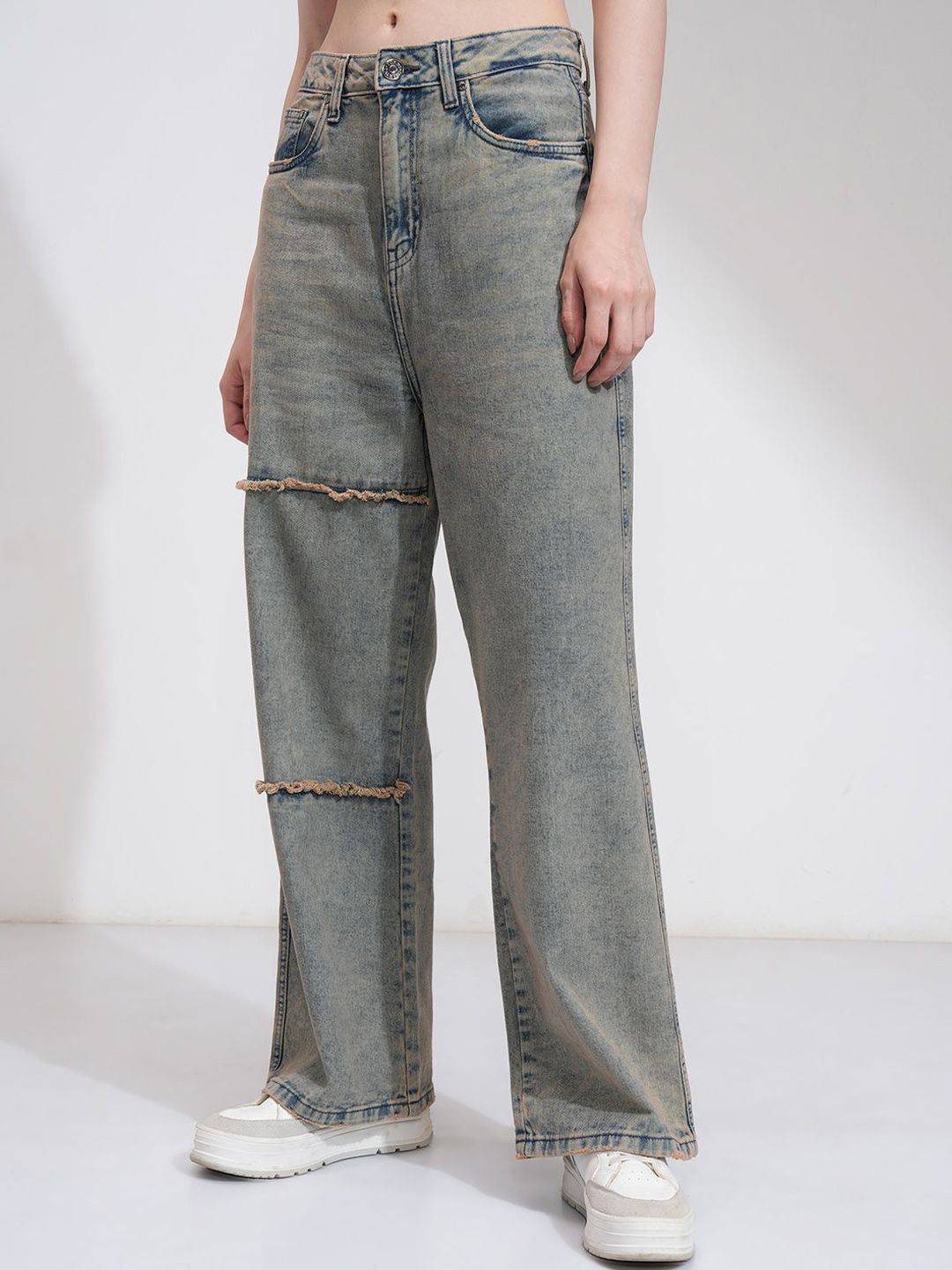 Street By Tokyo Talkies Women Flared High-Rise Stretchable Jeans