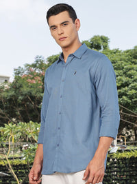 Thomas Scott Men Premium Slim Fit Solid Spread Collar Casual Shirt