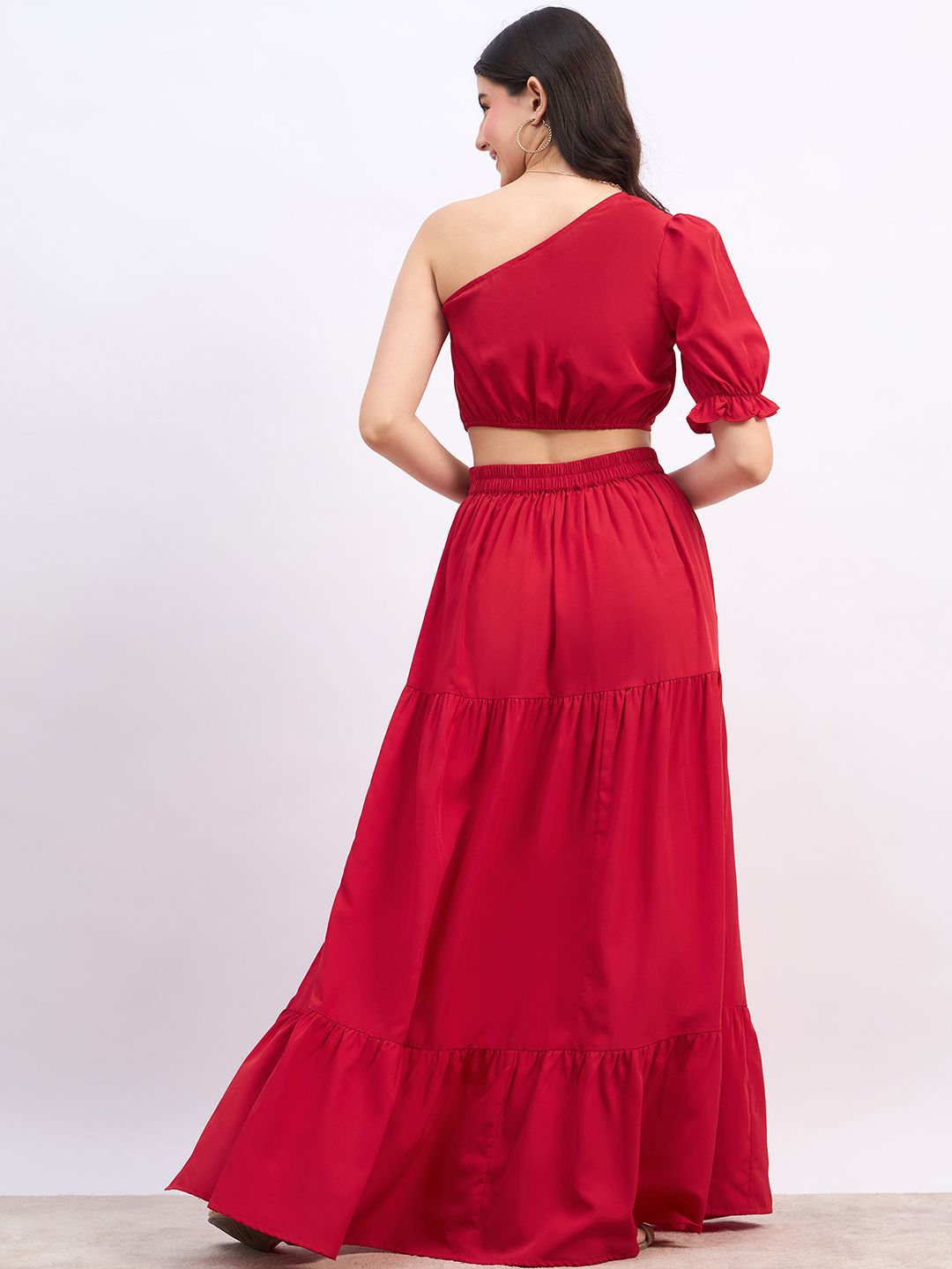 Berrylush One Shoulder Cropped Top With High Rise Maxi Skirt
