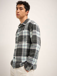THE BEAR HOUSE Men Spread Collar Checked Cotton Relaxed Fit Casual Shirt