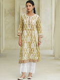 House of Chikankari Women Floral Printed Thread Work Indie Florals Kurta