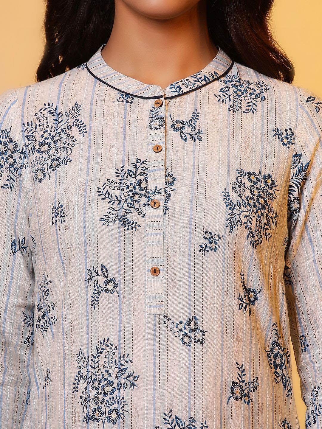 AURELIA Women Floral Printed Thread Work Kurta