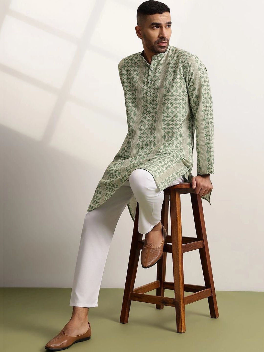 Anouk Men Printed Regular Kurta with Trousers
