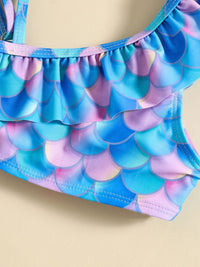 YK Girls Printed Swim Set
