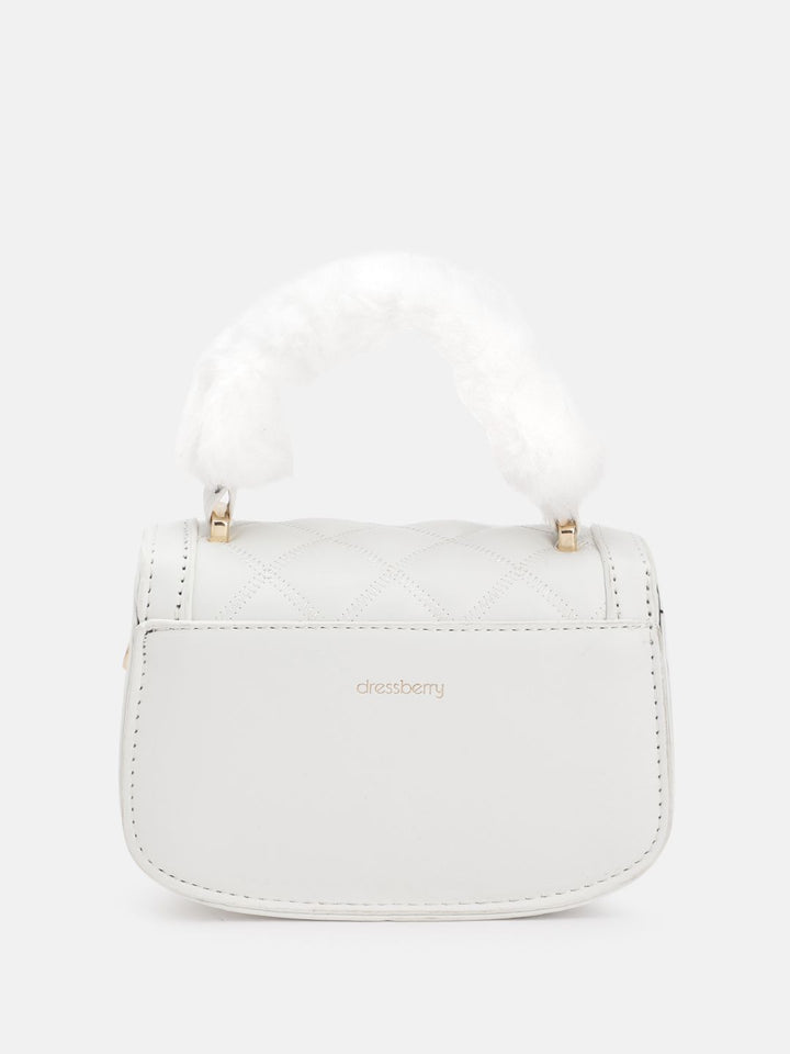 DressBerry Structured Satchel with Quilted Detail