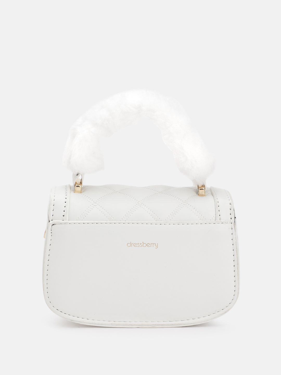 DressBerry Structured Satchel with Quilted Detail