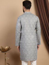 Anouk Mandarin Collar Long Sleeves Ethnic Motifs Cotton Kurta