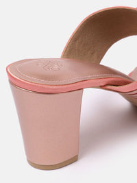 House of Pataudi Open Toe Striped Block Heels