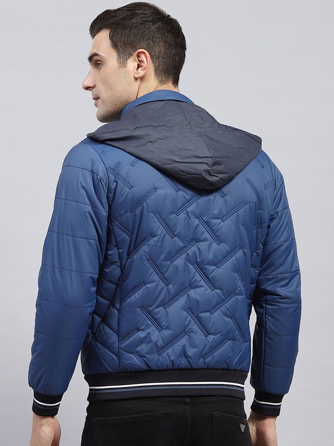 Monte Carlo Men Hooded Solid Casual Padded Jacket