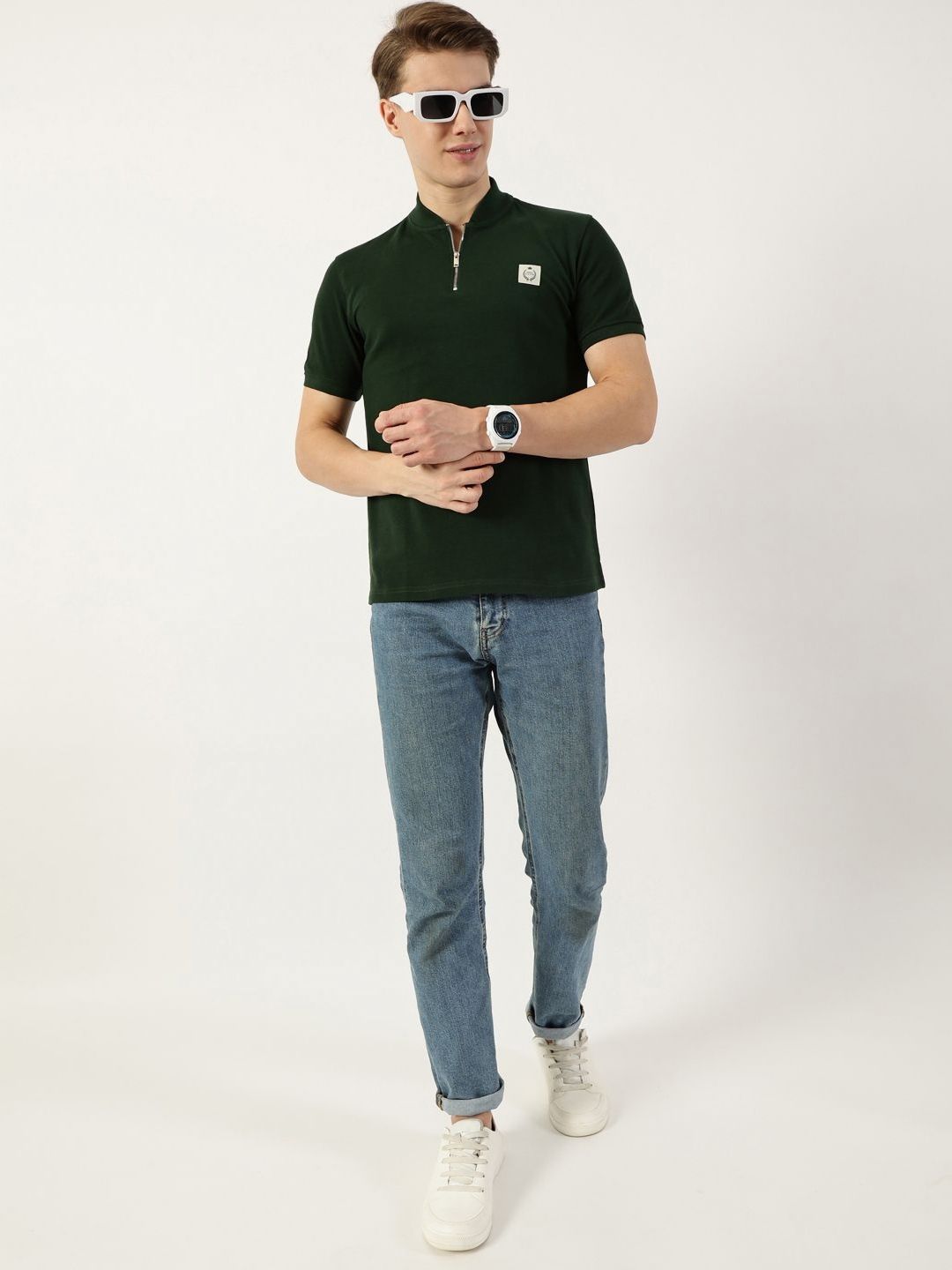 Thomas Scott Men Mandarin Collar T-shirt