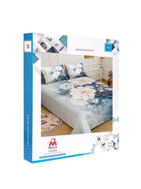 Myntra Elegant Homes Blue Floral 300 TC King Double 7D Cadar dengan 2 Sarung Bantal