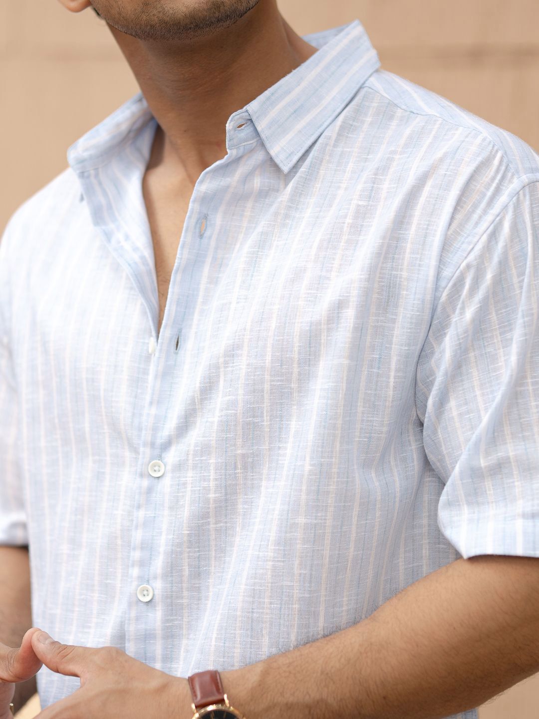Powerlook Men Striped Oversized Drop-Shoulder Sleeves Casual Shirt