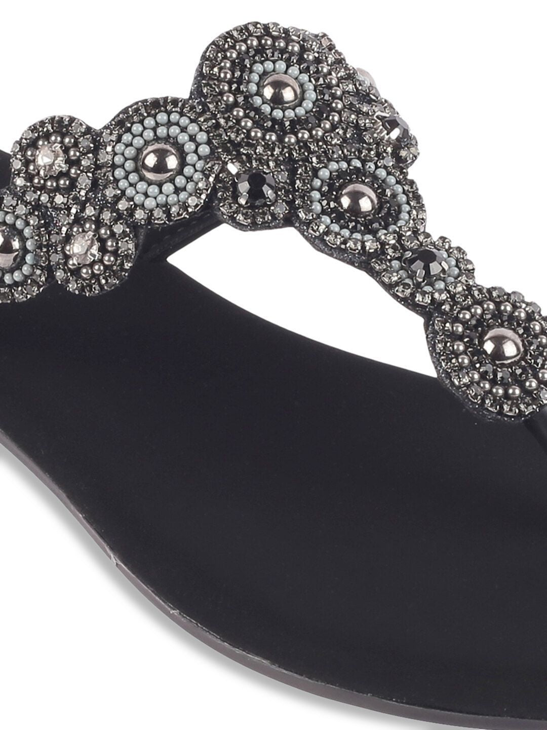 Metro Embellished Synthetic Flats Sandals