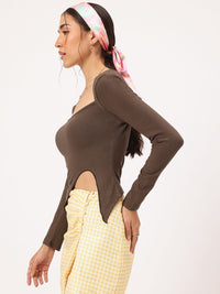DressBerry Terra Sculpt Slit Scoop Neck Top