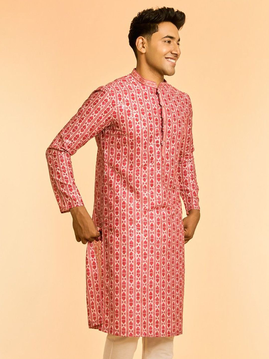 Diwas by Manyavar Men Woven Design Sequins Kurta