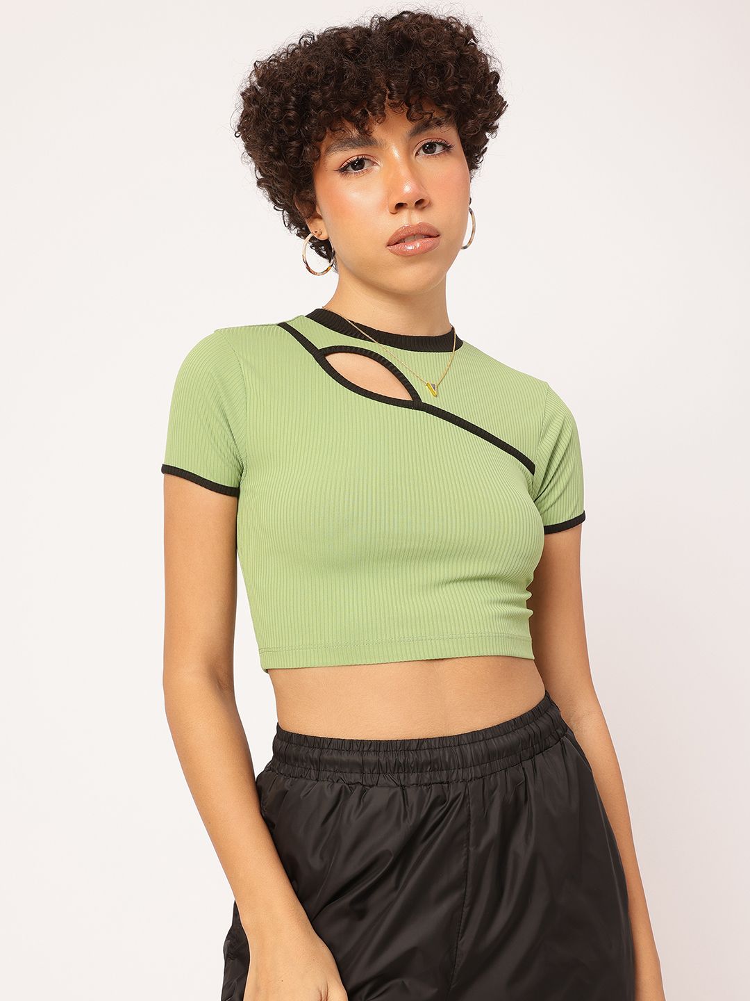 DressBerry Style Icon Crop Craze Cut-Out Top