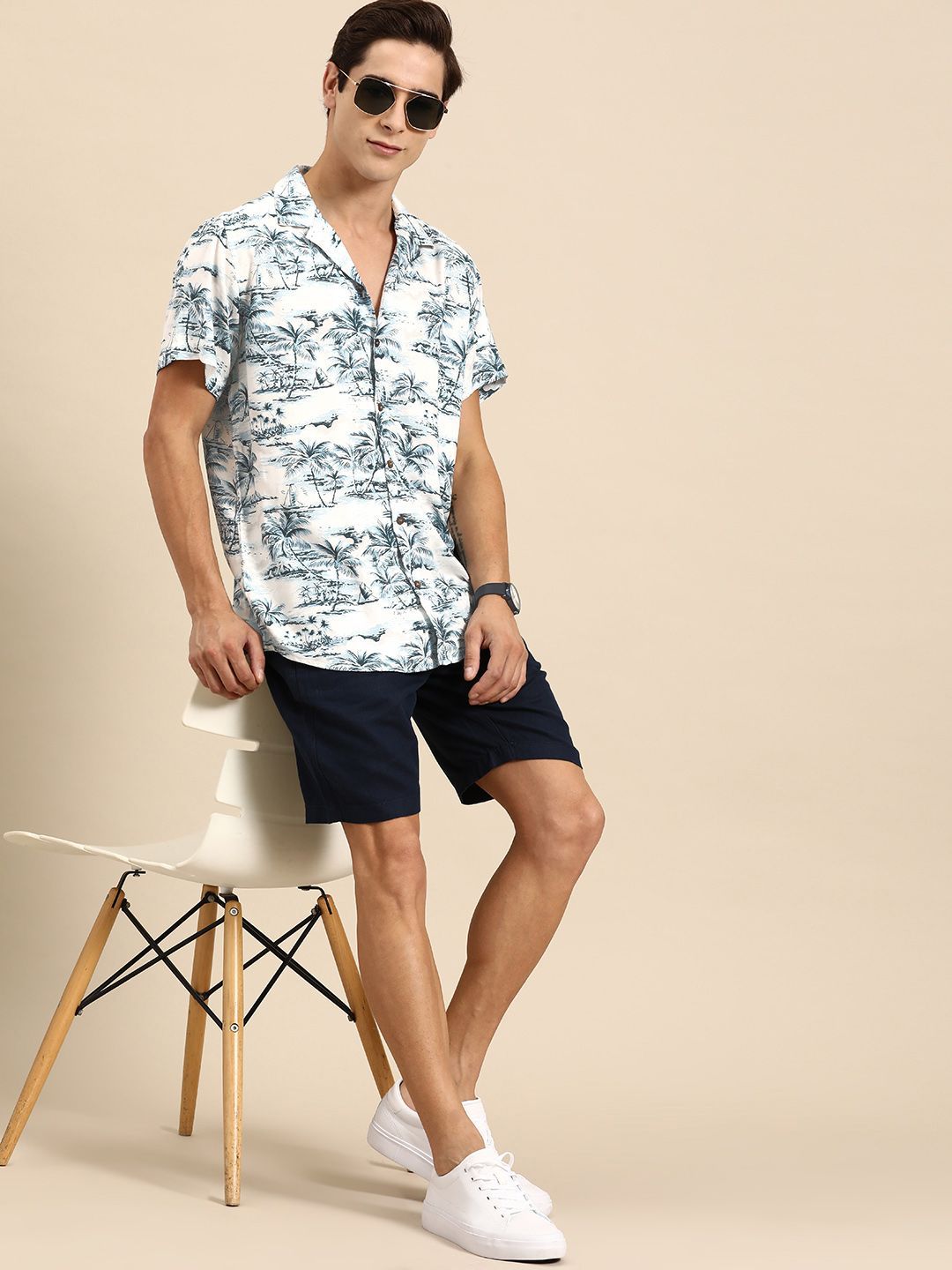DENNISON Men Smart Fit Floral Printed Cuban Collar Casual Shirt