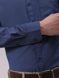 The Indian Garage Co. X Luxe Men Cutaway Collar Solid Slim Fit Formal Shirt