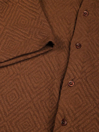 Thomas Scott Men Classic Spread Collar Textured Printed Oversized Casual Shirt