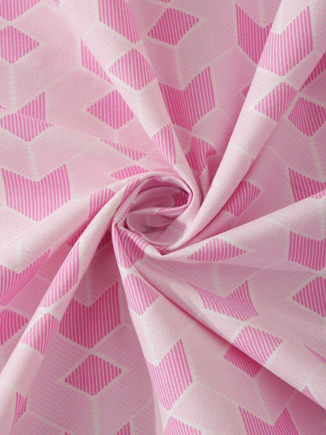 Myntra Elegant Homes Pink Geometric 300 TC Single Bedsheet with 1 Pillow Covers