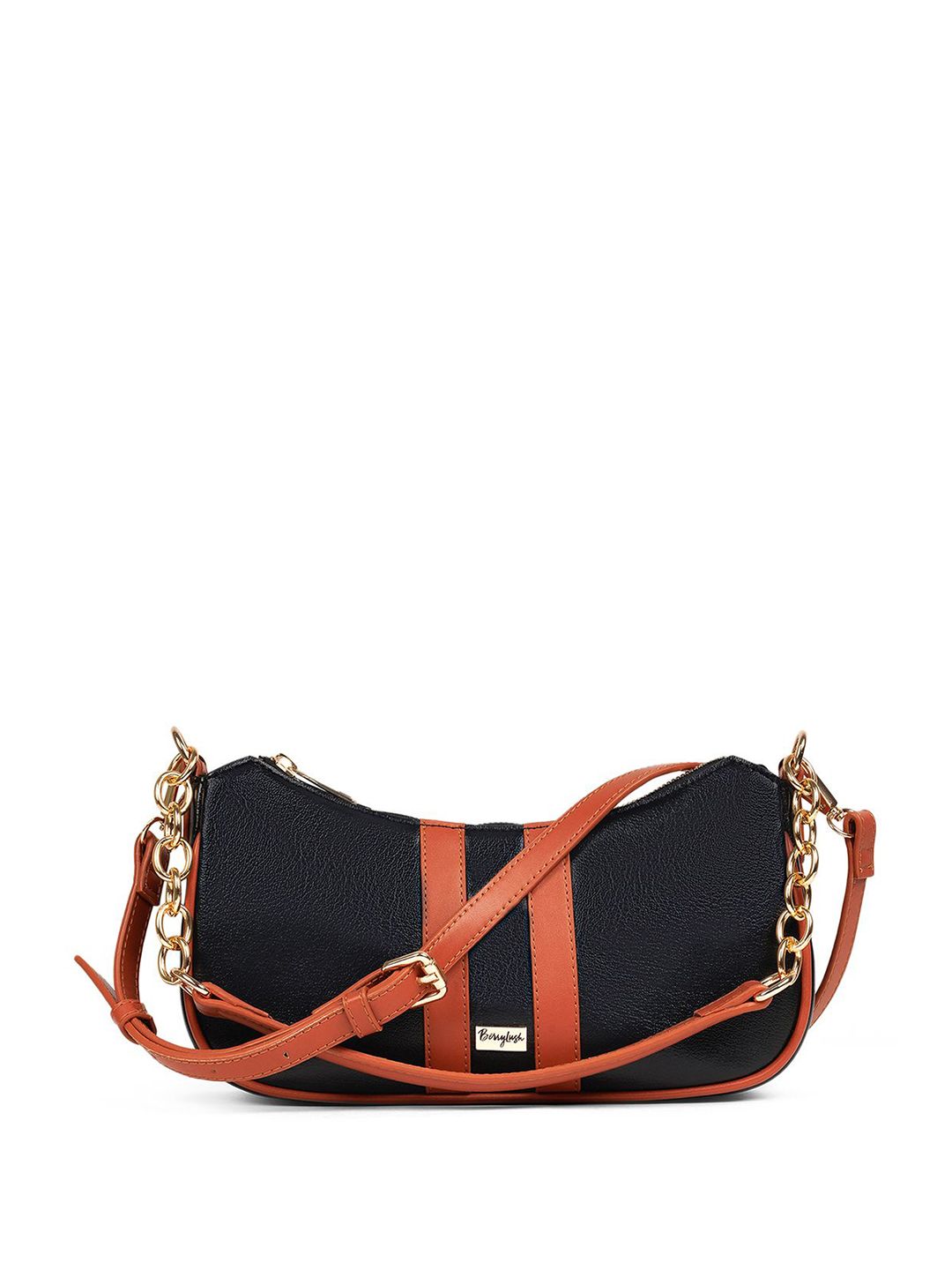 Berrylush Women Structured Colourblocked Shoulder Bag With Detachable Sling Strap