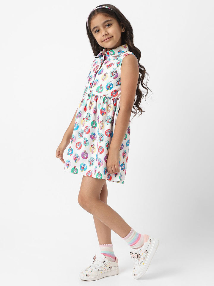 NautiNati Girls Disney Minnie & Daisy All-Over Print Shirt Dress