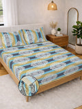 Myntra Elegant Homes Multicoloured Floral 300 TC Bedsheet with 2 Pillow Covers