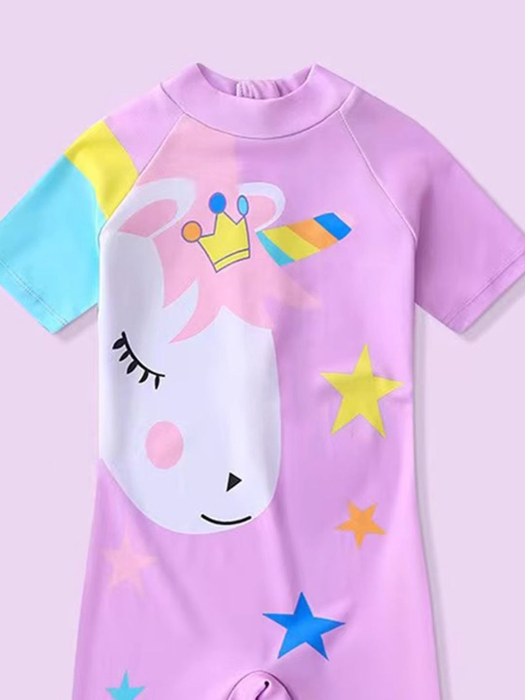 YK Girls Printed Round Neck Legsuit