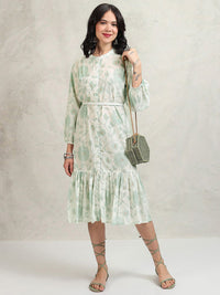 Vishudh Floral Print A-Line Dress