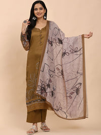 Mamicha Women Floral Printed Regular Pure Cotton Kurta with Palazzos & With Dupatta